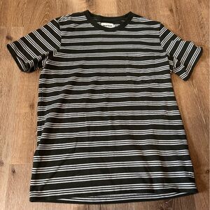 Taylor Stitch Dark Green and White Striped T Shirt Size 38
